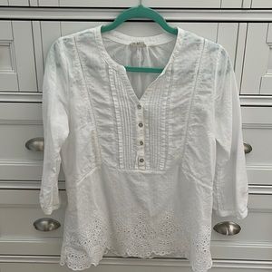 Fat Face Eyelet top white